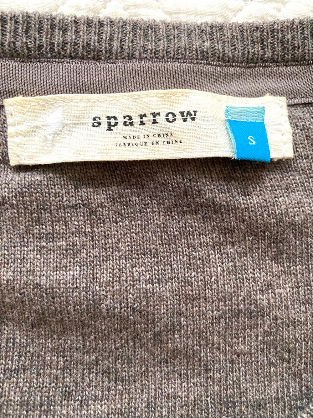 Anthropologie Sparrow Light Brown Cocoa Taupe Floral Wool Blend Cardigan Sz S - Picture 12 of 16
